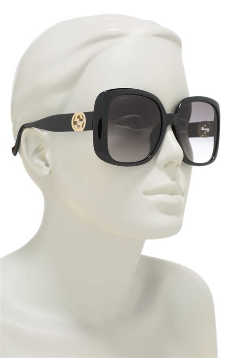 gucci 57mm oversized sunglasses havana|Gucci overzi sunglasses.